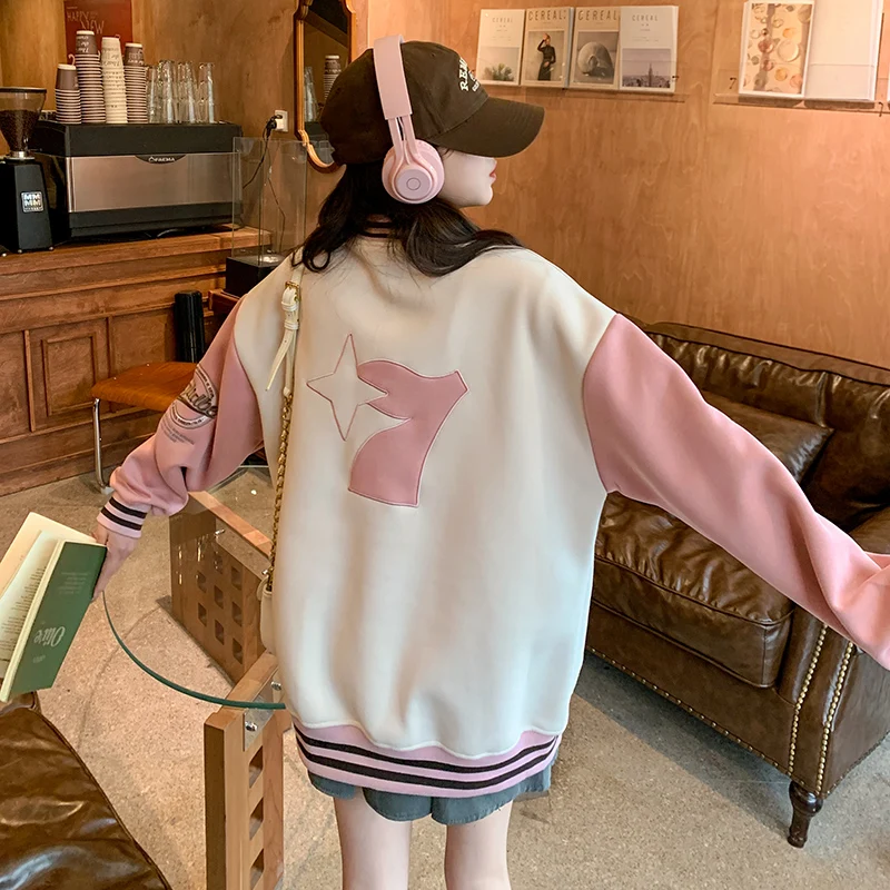 

Stock explosion [Debut 2024] Hong Kong style baseball jacket college style women's wear