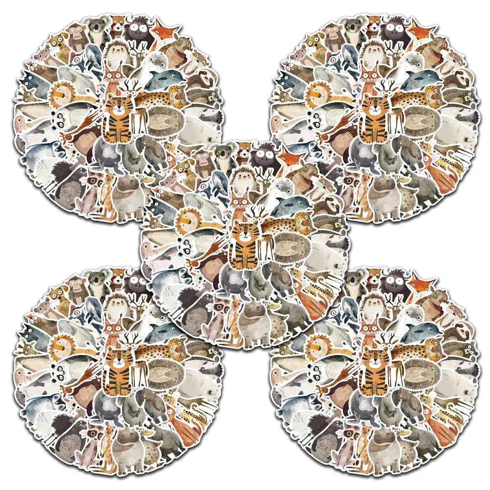 

5 sets Funny Retro Cartoon Weird Animals Stickers Waterproof Graffiti For Luggage Laptop Guitar Phone Scrapbook Vinyl Decals