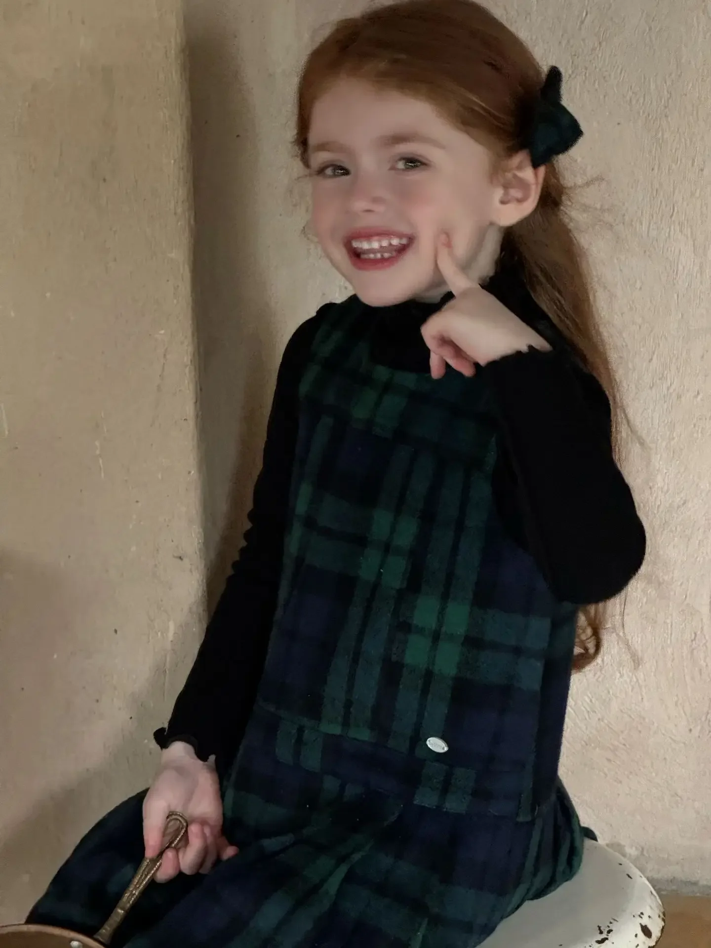 

2025 Kids Dresses for Girls Green Grid Hair Vest Pleated Skirt Vest Skirt Autumn Girls Clothes Girls Dress