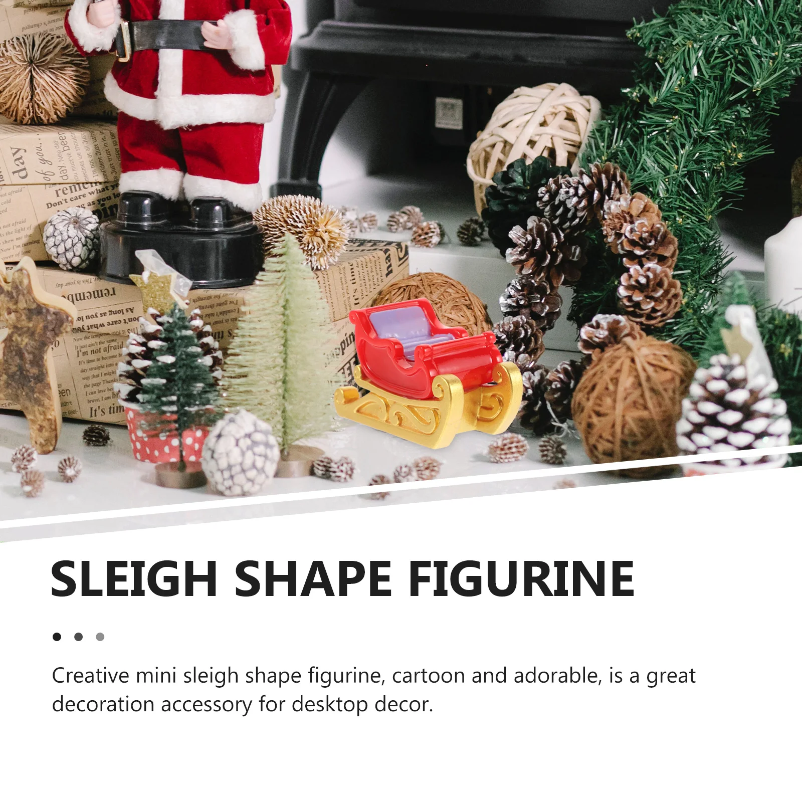 

12Pcs Resin Sleigh Decor Christmas Sled Adornment Indoor Outdoor Layout Mini Sleigh Decoration Accessory Sled Adornment