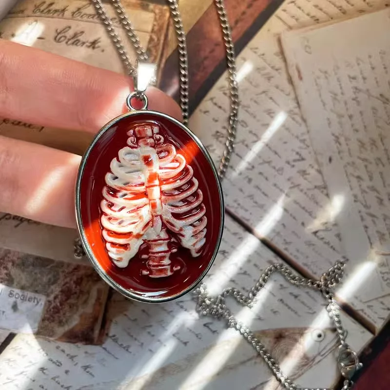 Necklace keychain Pendant Blood Skeleton Pendant Cold For  Man Or Woman Gift