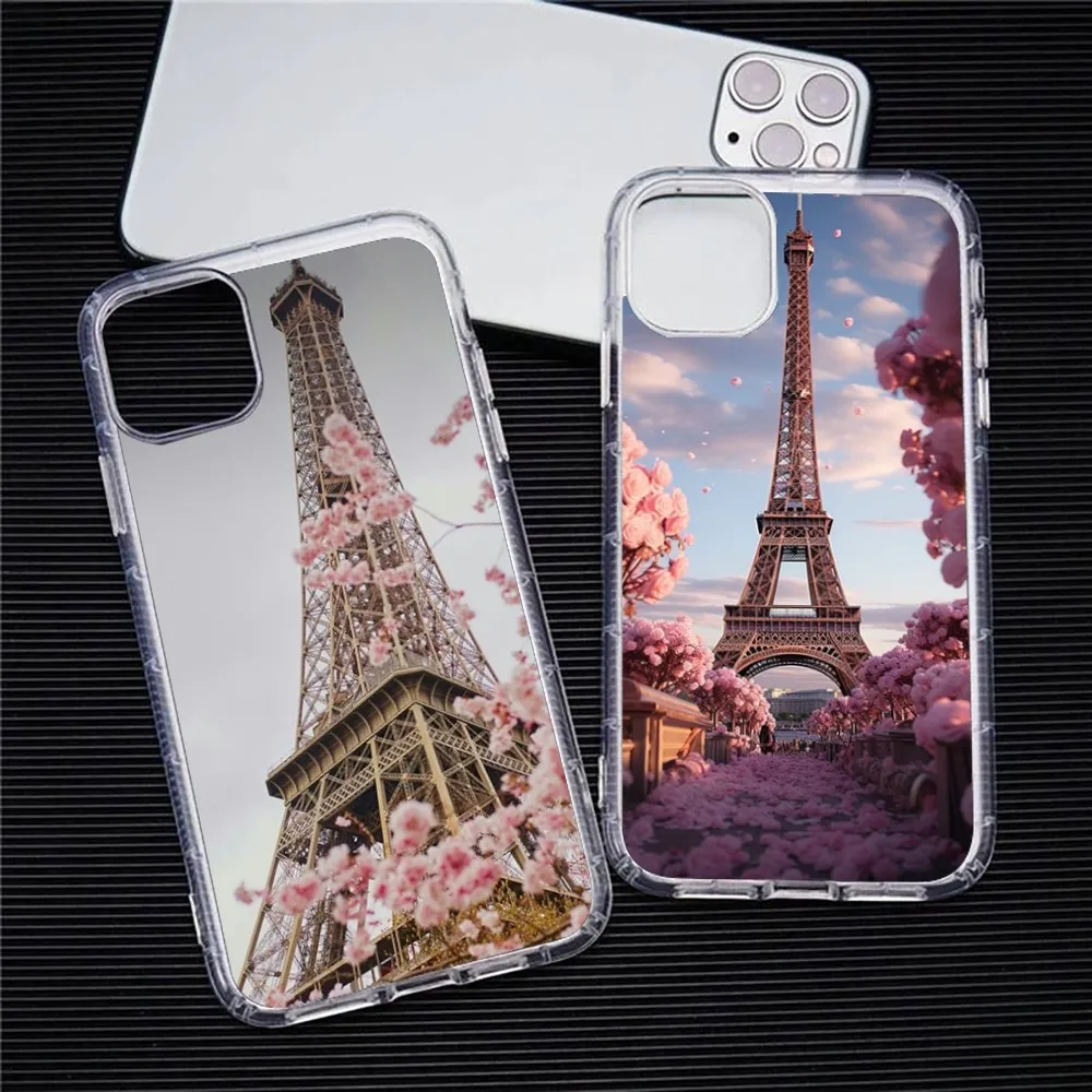 

Paris Eiffel Tower Phone Case For Iphone 15 11 13 14 Pro Max 7 8 Plus X Xr Xs Max Se2020 12mini Transparent Cover