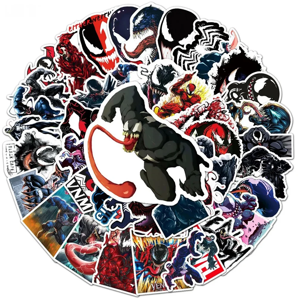 10/30/50Pcs Disney Comics Movie Carnage Venom Villain Stickers for Kids DIY Laptop Phone Skateboard Suitcase Waterproof Sticker