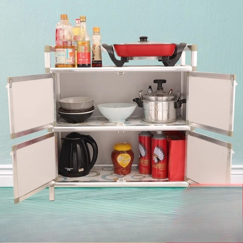 Non-rusting cupboards, kitchen cabinets, storage cabinets, aluminum alloy household storage, multi-functional and economical sto