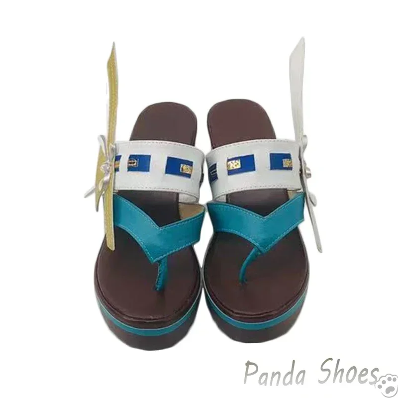 รองเท้าคอสเพลย์ ยาเอะ มิโกะ จากเกม Genshin Impact รองเท้าแตะสีเขียว รองเท้าบูท ยาเอะ มิโกะ สำหรับงานคอสเพลย์ งานปาร์ตี้ฮาโลวีน