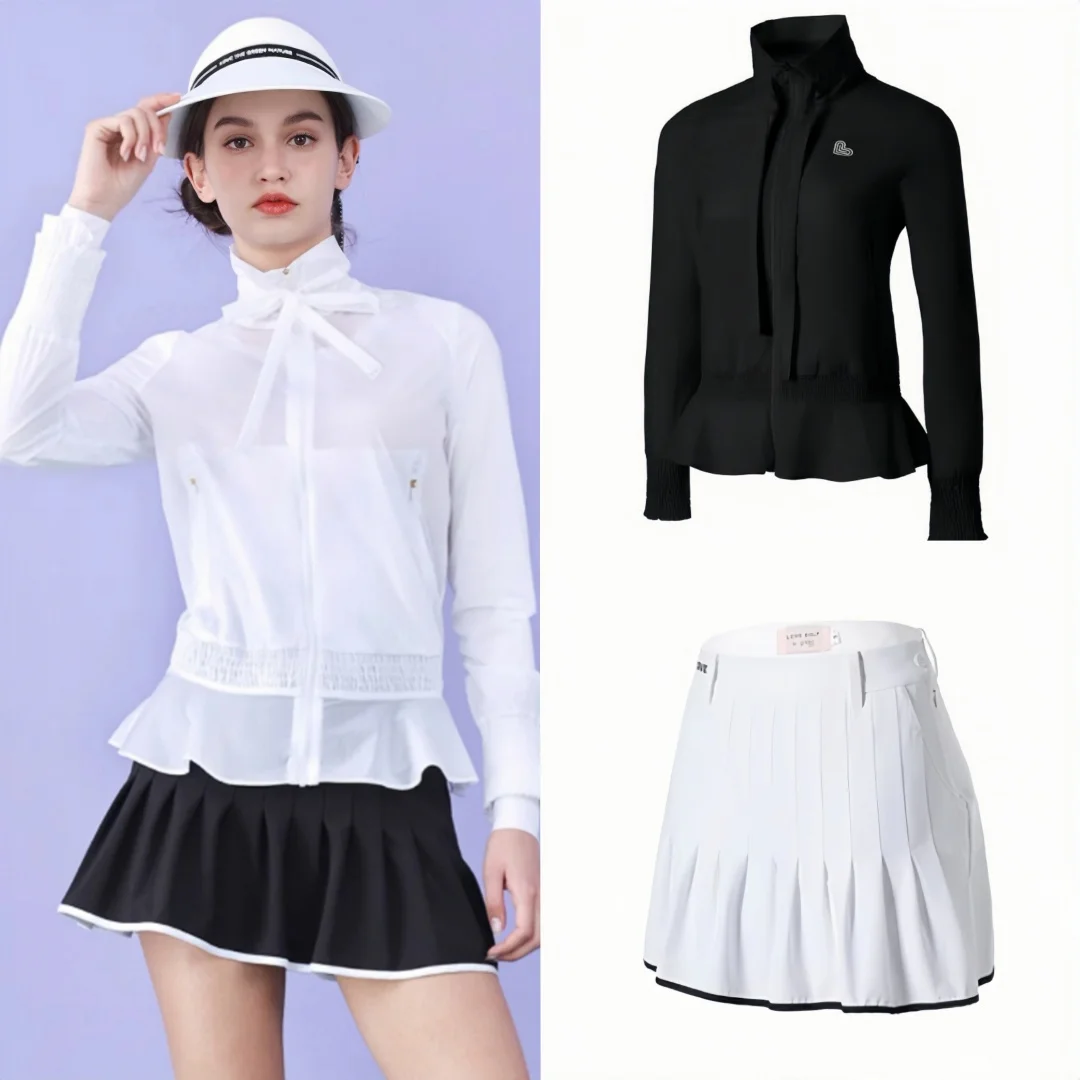 Golf women's suit summer sun protection clothing women's ice silk sun protection top long sleeved windbreaker women's clothing
