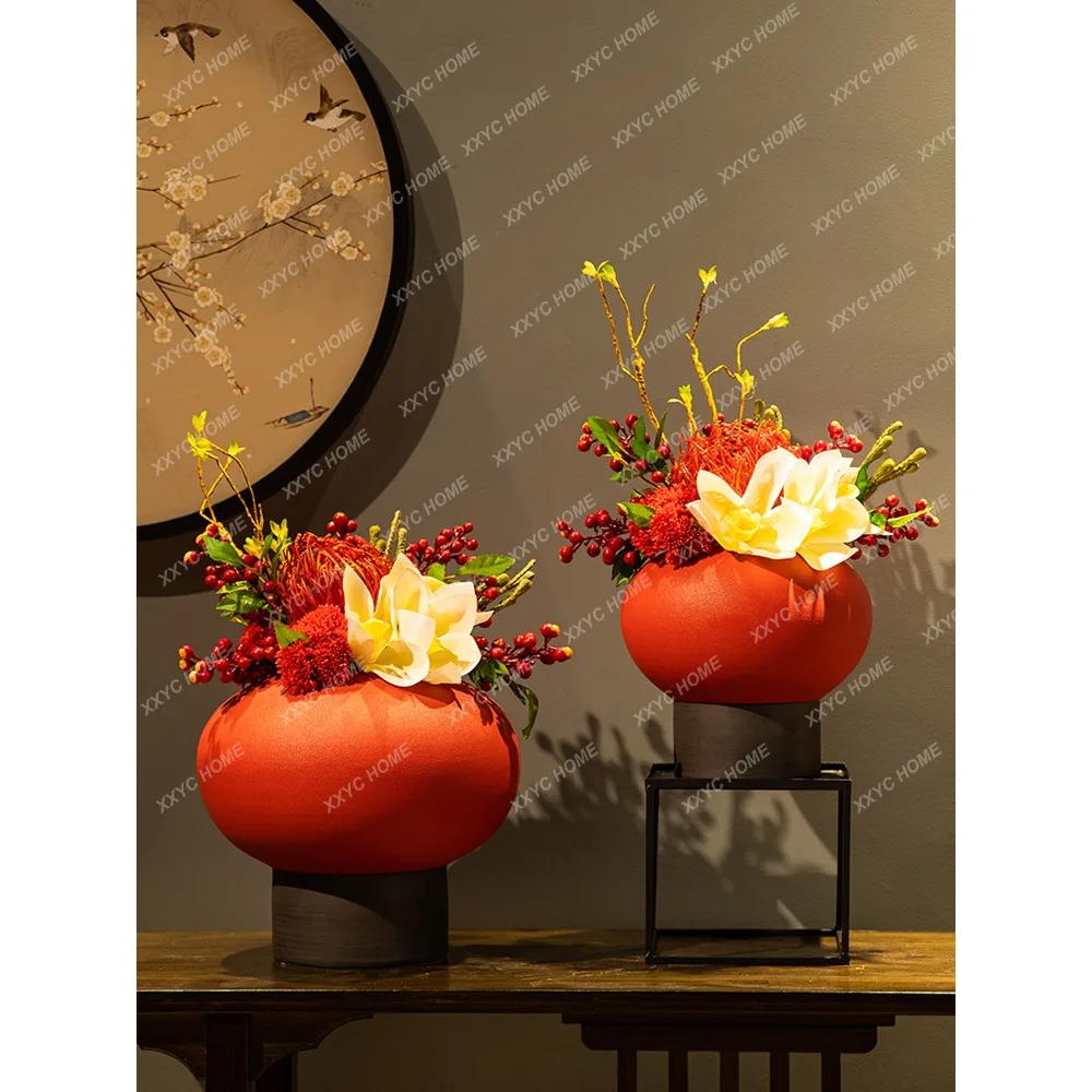 Chinese Ceramic Vase Decoration Creative Antique Style Soft Decoration Home Floral Set Table Decorations Decoration