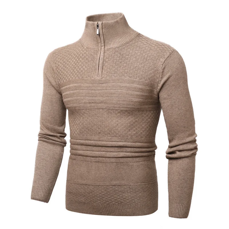 Suéter de punto de manga larga para hombre, ropa de abrigo con patrón cálido de Jacquard, a la moda, para exteriores, Tops, 2022