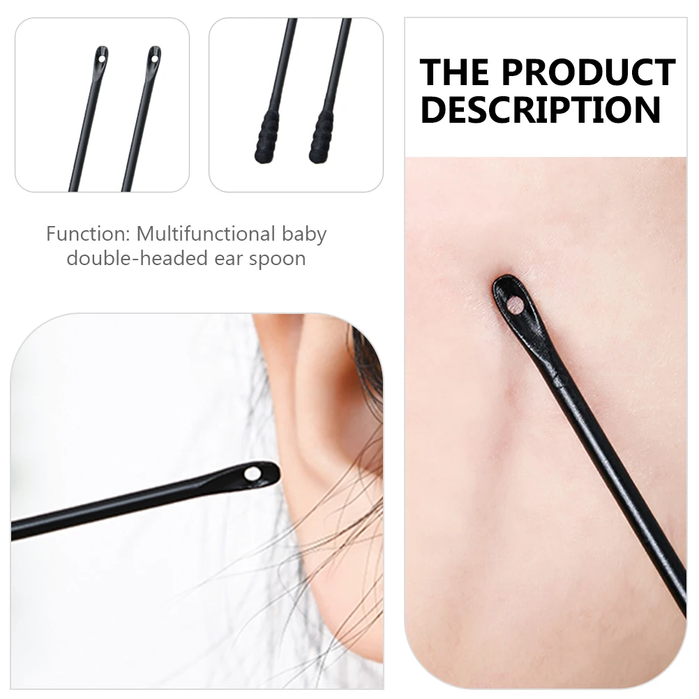 100 قطعة مسحات القطن الأذن مزدوجة نهاية القطن عصا شمع الأذن أداة تنظيف المتاح خلال أذني لينة جودة آمنة #5