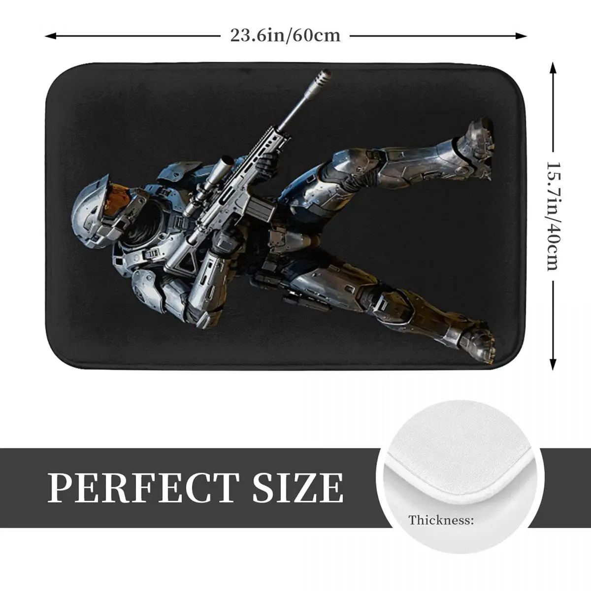 Armoured Space Marine Game Galactic Soldier Design Anti-slip Doormat Floor Mat Carpet Rug for Kitchen Entrance Home Footpad Mats