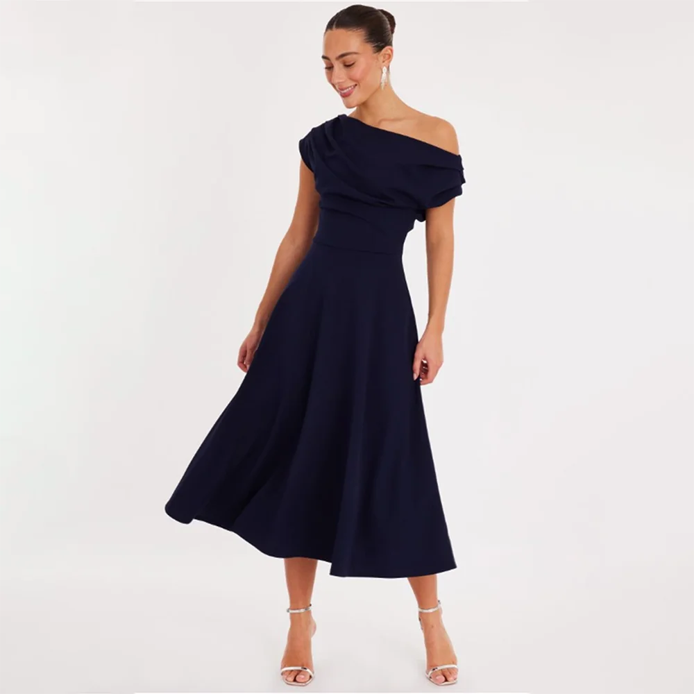 

Women's Formal Evening Gowns One-Shoulder Pleated A-Line Evening Dresses Elegant Formal Celebraty Dress For Women Party Gowns