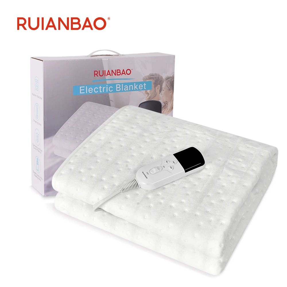 

RUIANBAO Heated Blanket Throw 2-Layer Flannel Electric Blanket Timer Heated Pad 220V 150*80cm Thermal Mattress Heated Bed Warmer