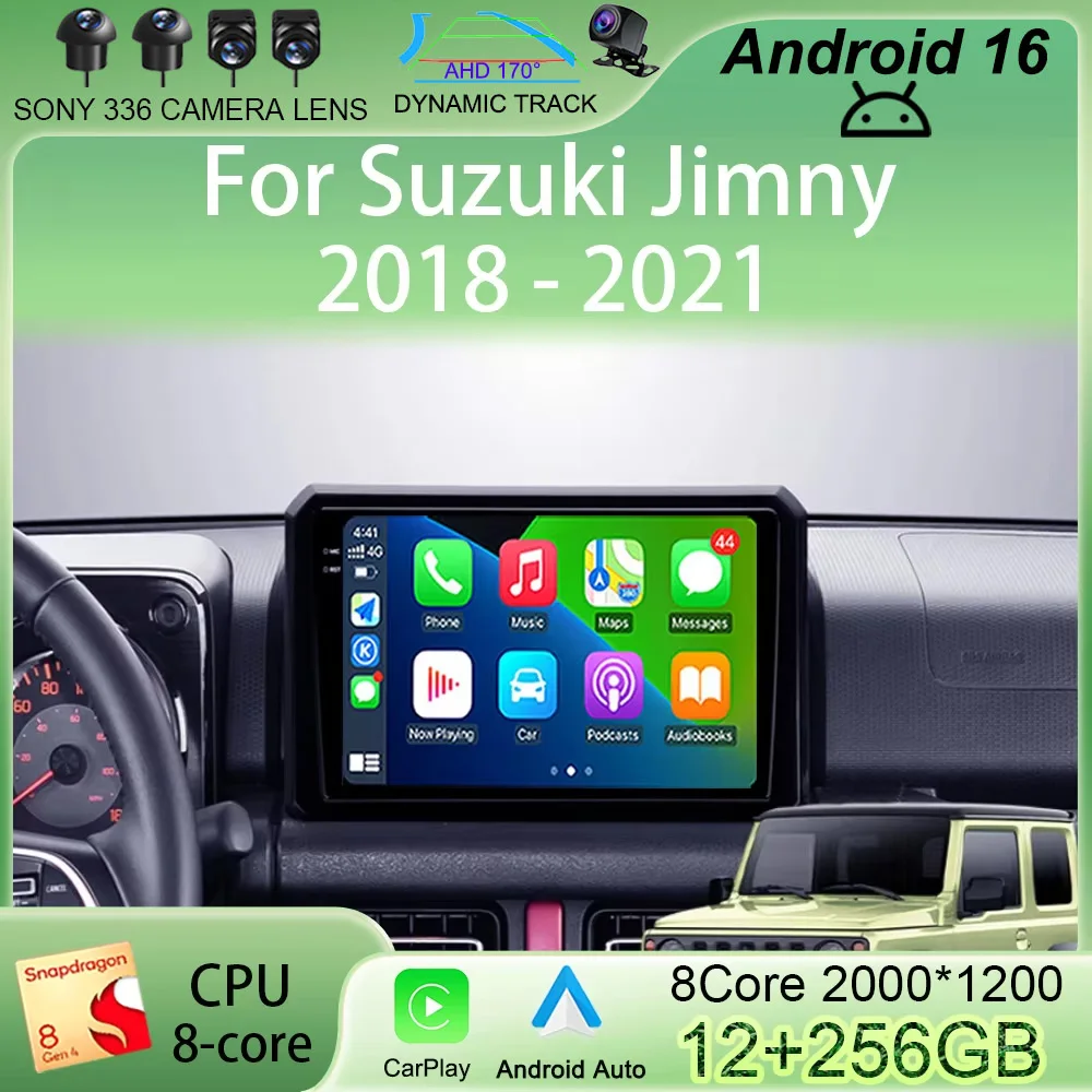 Android 16 Car Radio Stereo For Suzuki Jimny JB64 2018 - 2021 Multimedia Navigation GPS Video Player DSP Wireless Carplay 4G