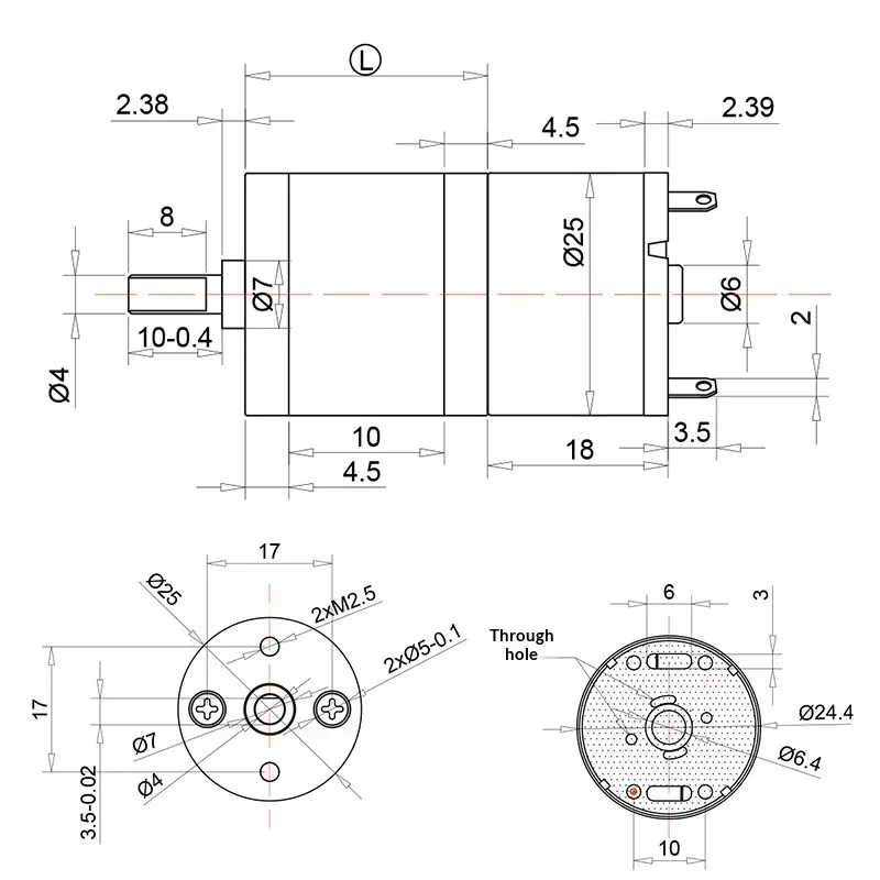 JGA25-310 Miniature Geared DC Motor High Torque 6V 12V Electric Gear Motor RPM 8/10/17/23/39/50/18180/77/130/170/280/1360