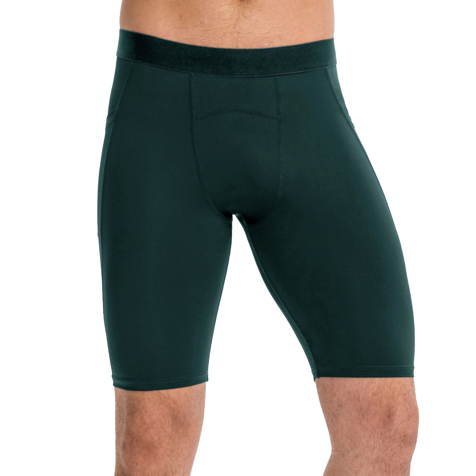 

Мужские компрессионные шорты с карманом на молнии и эластичной резинкой на талии, мужское нижнее белье, шорты из спандекса, быстросохнущие спортивные шорты для фитнеса, спортзала