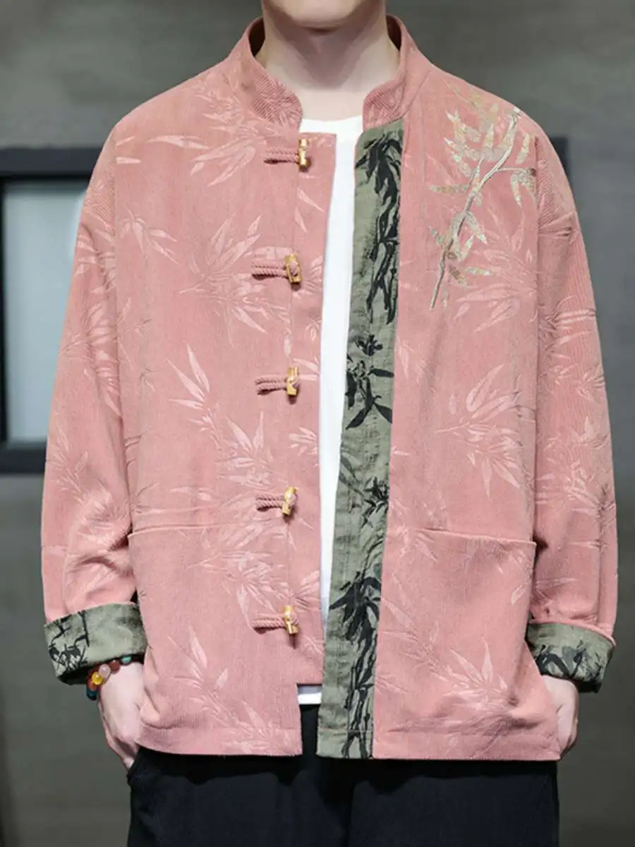 

Новая осенне-зимняя мужская модная куртка с вышивкой в китайском стиле, большие размеры, ретро-костюм Тан, хлопок, повседневный стиль