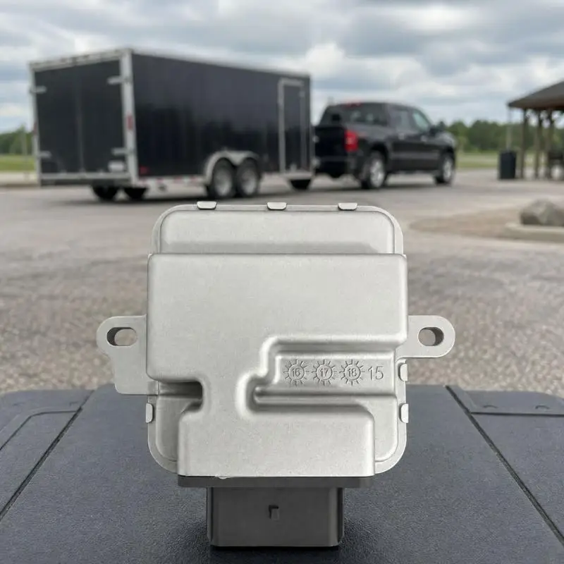 M76E Metal Trailer Brake Control Unit with Two Visible Mounting Points, Integrated Electrical Housing, and Part Number 23337305