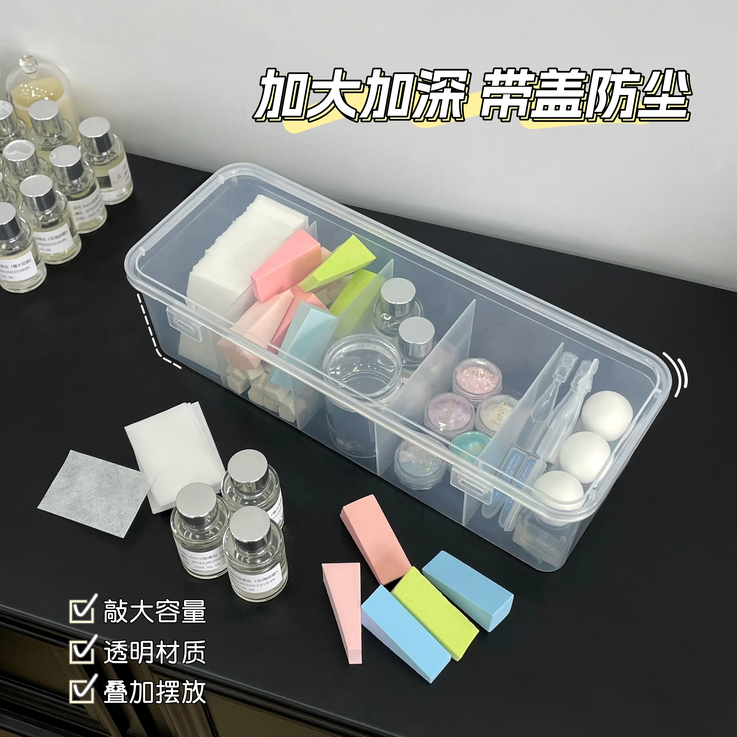 Transparent Plastic Jewelry Storage Box Acrylic Bead Organizer Container Dustproof Individually Packaged With Lid for Nail Tool