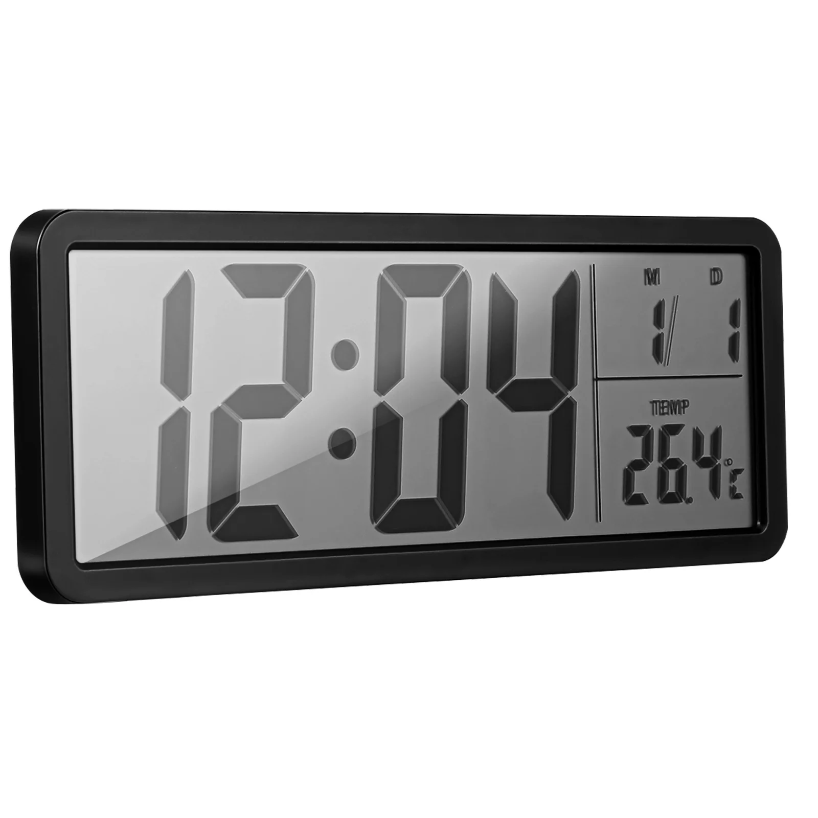 

Digital Wall Clock Black Metal Led Large Display With Temperature Humidity Date Day Realtime Sensor For Living Room Office