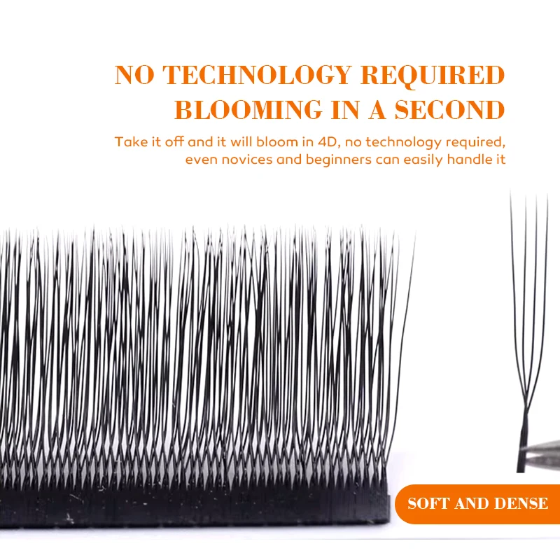 ملحقات رموش رموش 4D على شكل حرف U من DeceMars (12 خطًا/صينية)