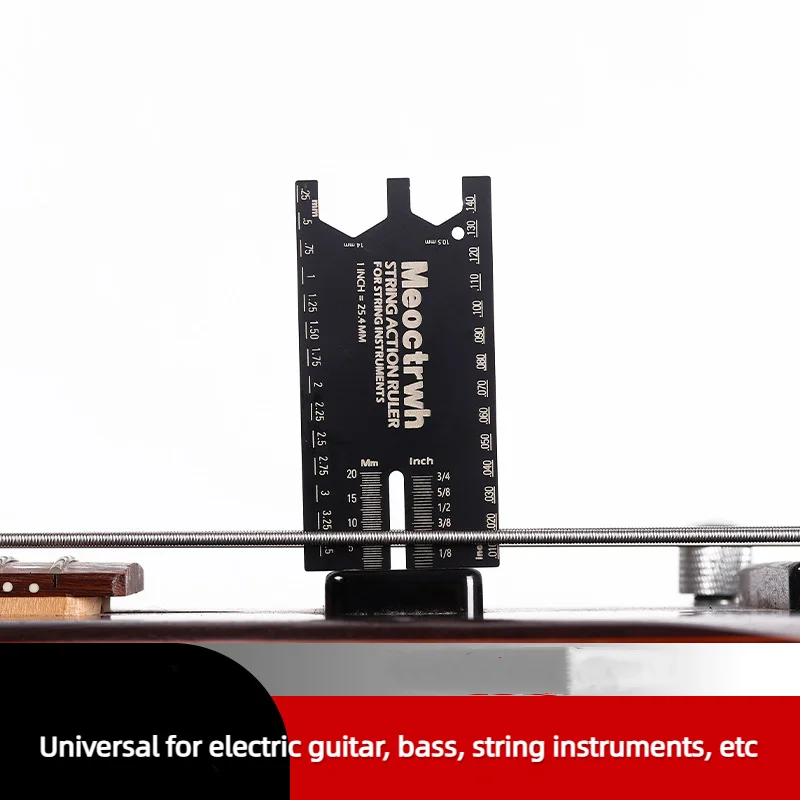 Guitar electric bass tuning high pitch measuring ruler, instrument tuning neck aluminum alloy tool ruler