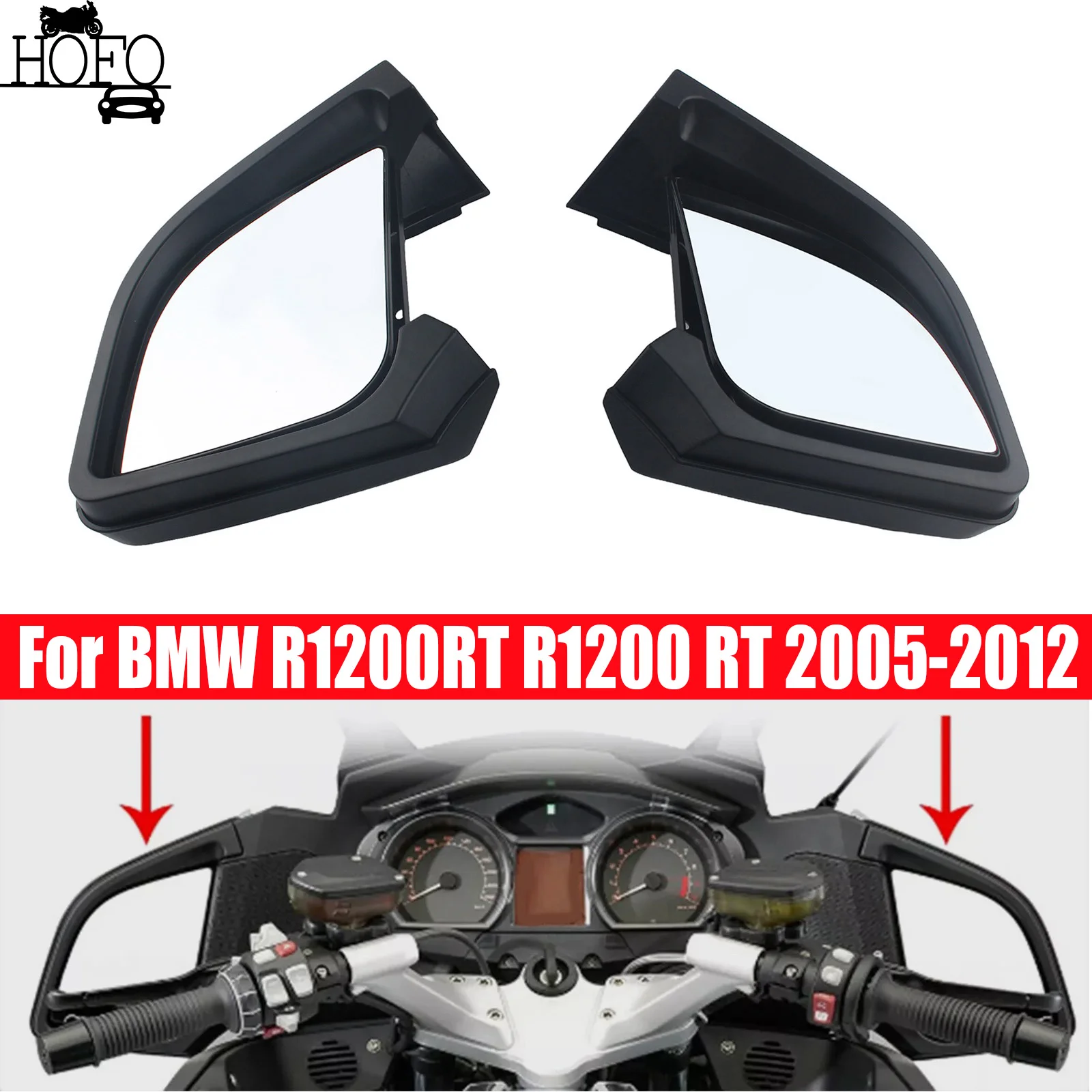 

A Pair Motorcycle Rear Side Rearview Mirrors Mirror Fit For BMW 2005- 2012 R1200RT R1200 RT