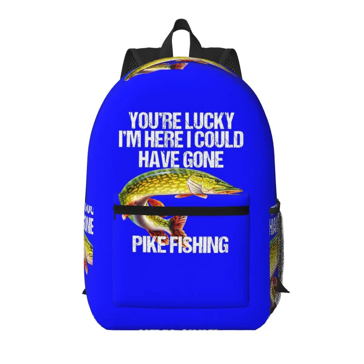 

Fishing Pike Fisherman Student Backpack School Bag Hiking Travel Daypack for Boys Girls Bookbag Shoulder Bags