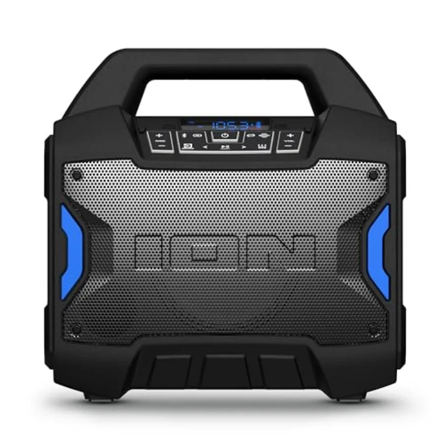 

Outdoor Portable Bluetooth Speaker with Mic in, FM Radio, USB Port, Battery, IPX5 Water-Resistant, Wireless Stereo-Link, App, 6