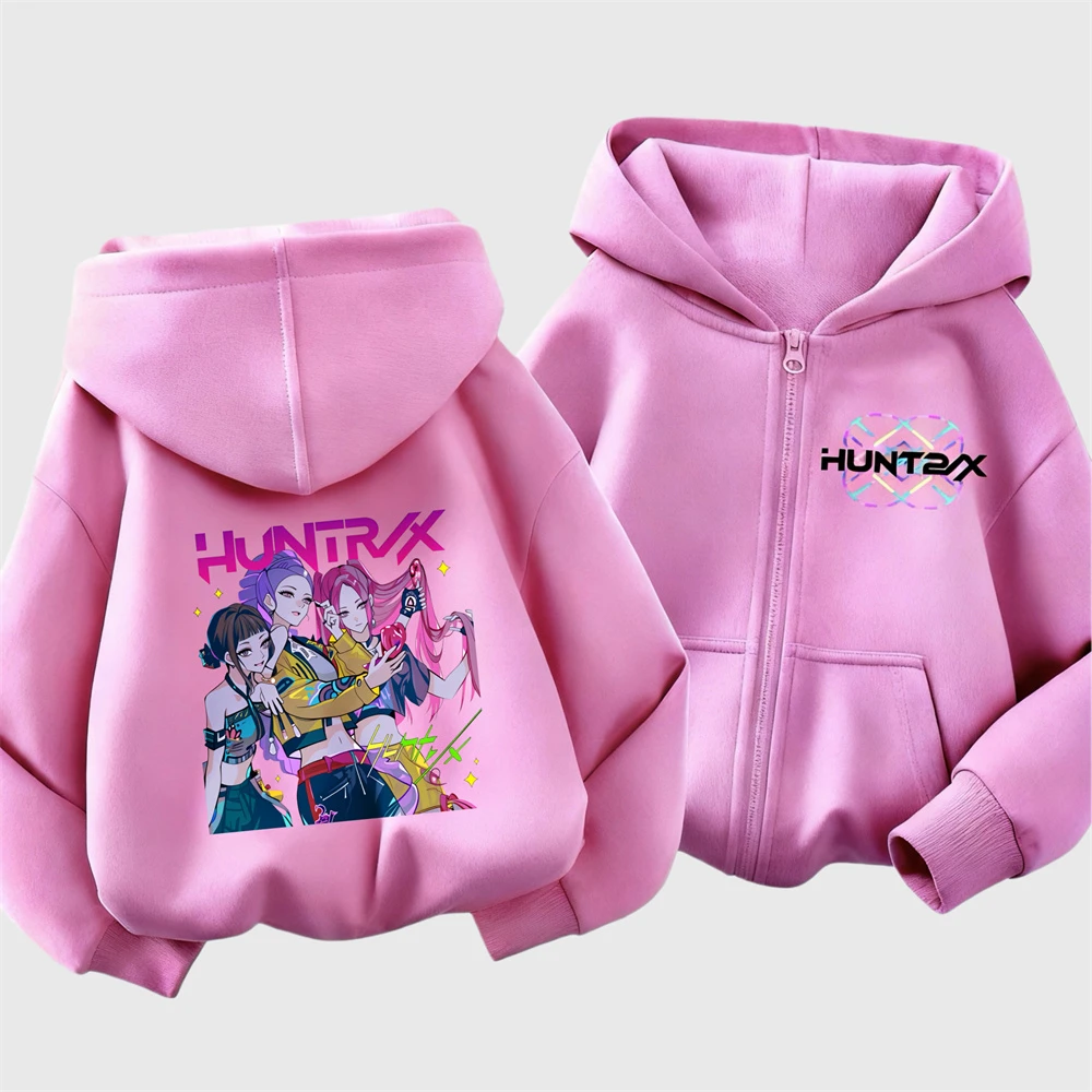 هوديس وردي للأطفال 2026 ربيع الخريف ملابس شعبية عادية عصرية فضفاضة مقنعين معاطف طفل العلامة التجارية كل مباراة ملابس خارجية #4