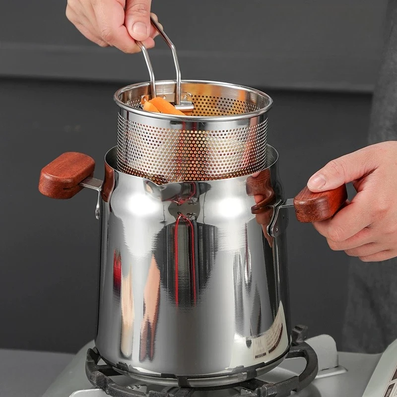

LTT Fryer Household Small Fryer Fuel Saving Mini Fryer Deep Pot