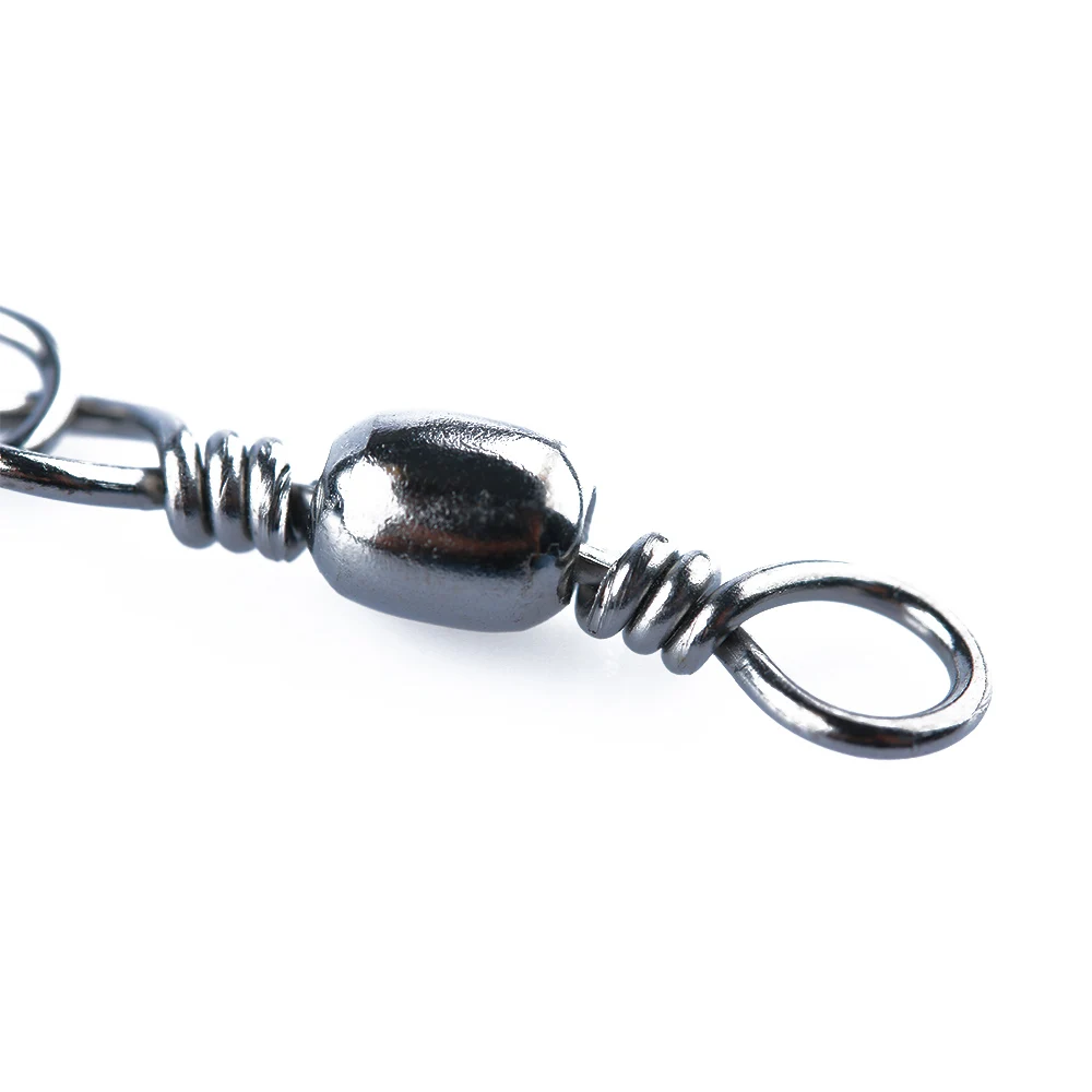50PCS Durable Stainless Steel Swivel Solid Rings Fishing Pin Line Connector With Interlock Snap Tackle Fishing Accessories