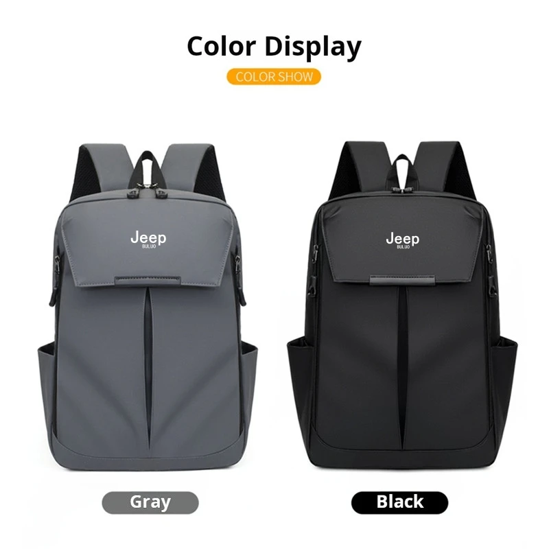 JEEP BULUO Brand Men Backpacks Black Fashion Knapsacking Packsack Casual Travel Unisex School Bag Laptop Pack Waterproof