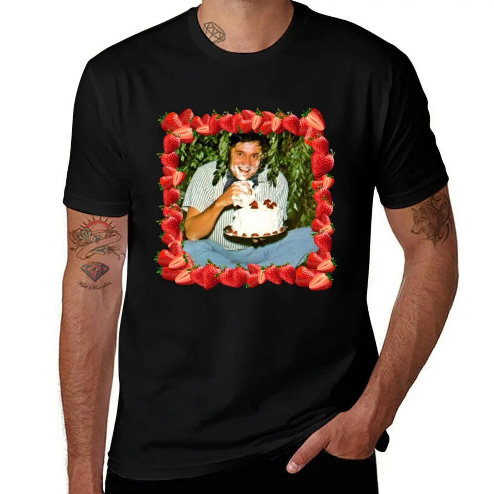 

Strawberry Cake - Johnny Cash T-Shirt cotton t shirts high quality t shirt for man T-Shirt