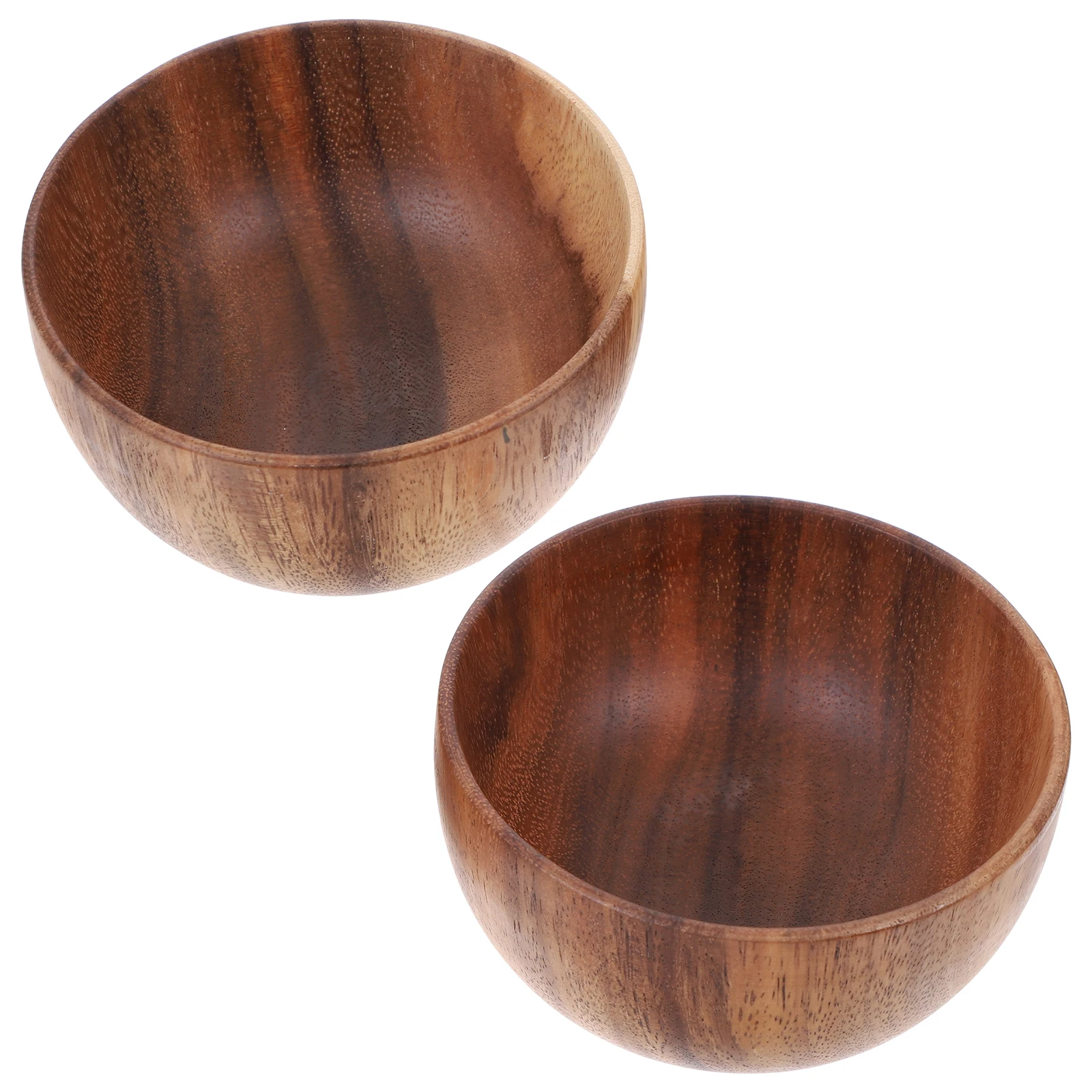 

2 Pcs Wooden Bowl Set Rice Bowls Japanese Large Serving Salad Fruit for Kitchen Soup