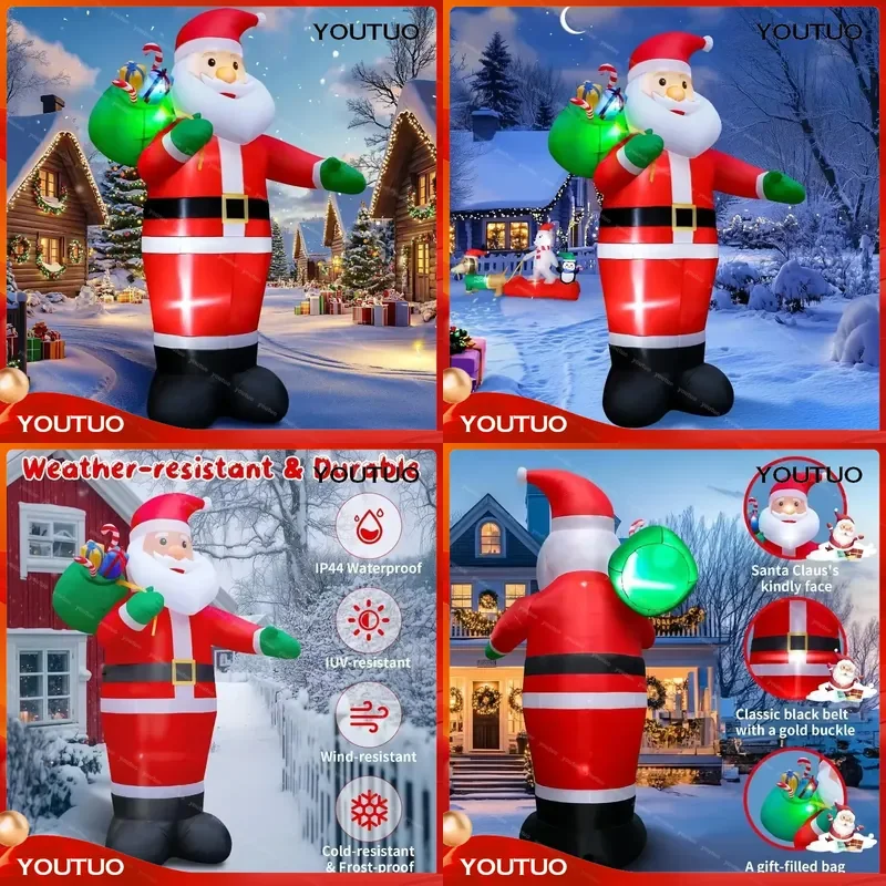 for Customization Santa Claus LED Light Inflatable Outdoor Christmas Decorations Christmas Inflatables Decorations