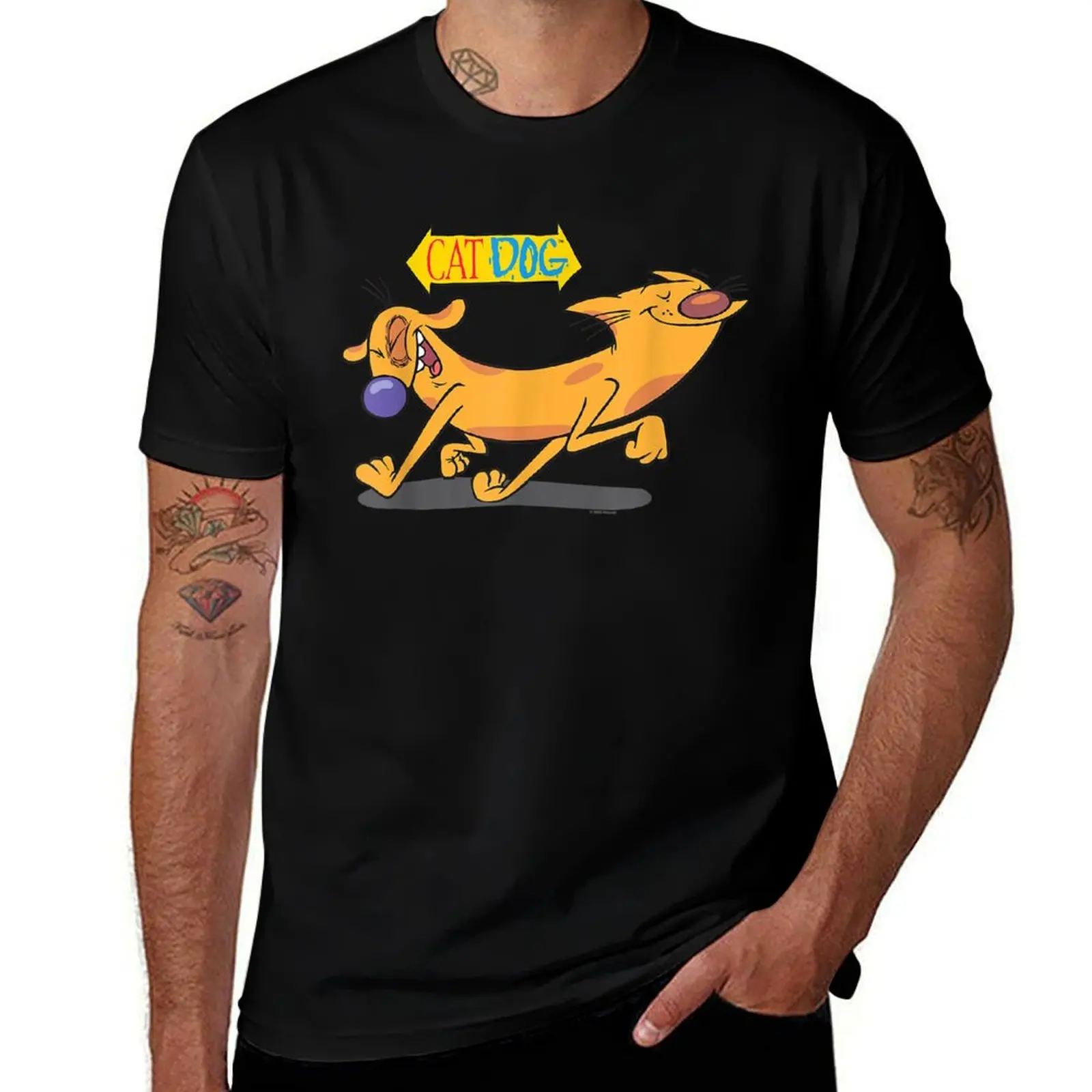 

CatDog Happy Paws T-Shirt cute tops blanks topping mens workout shirts