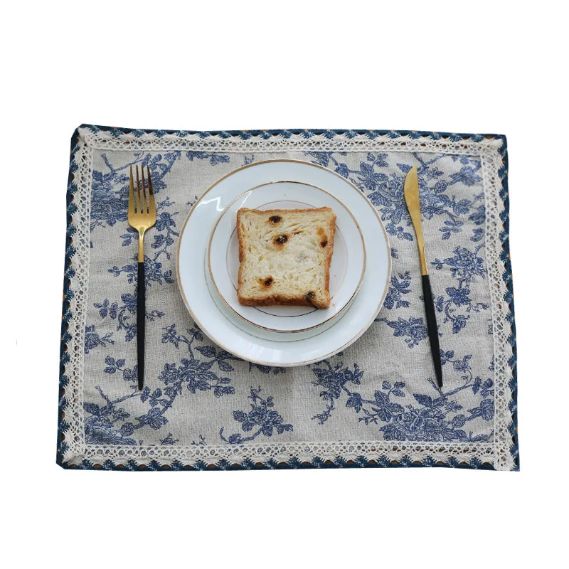 Rural Modern Simple Fabric Art Table Model Room Coffee Shop Lace Meal Mat Napkin Cloth Mat