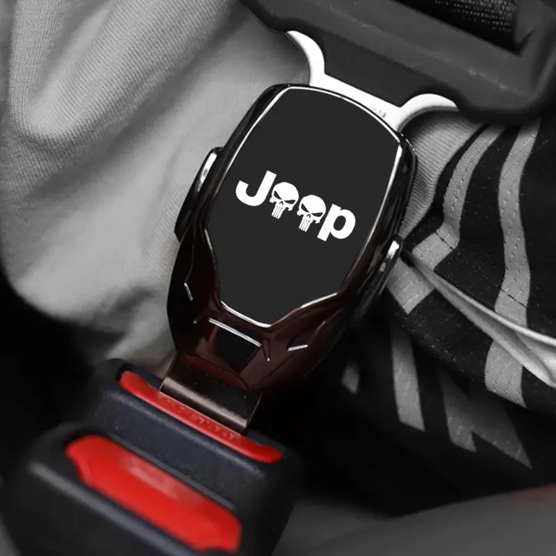 Car Seat Belt Clip Extender Customization Emblem Accessories For Jeep Wrangler JL JK Grand Compass Gladiator Cherokee Renegade