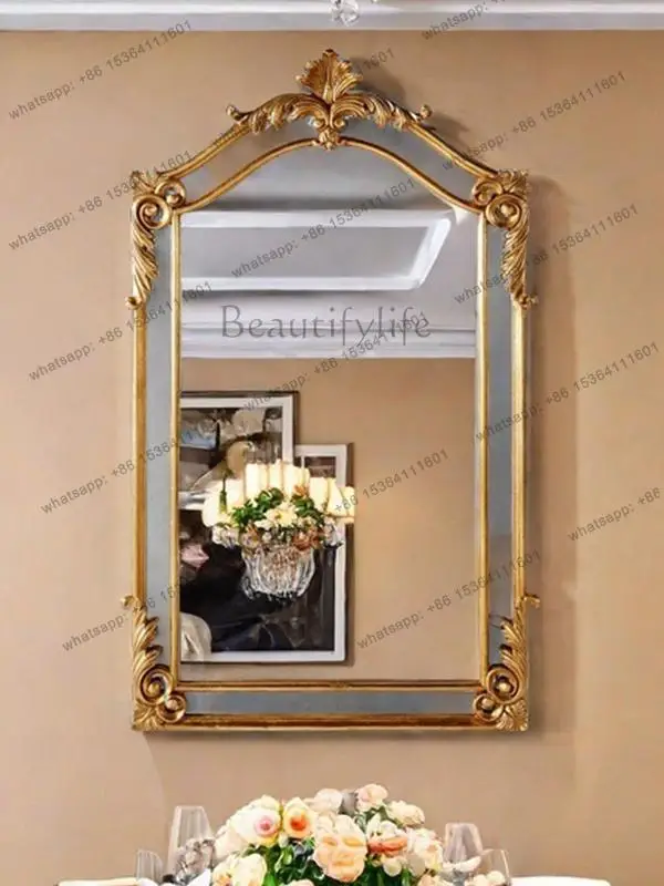 PG French retro bathroom mirror European porch wall-mounted fireplace American smart bathroom mirror