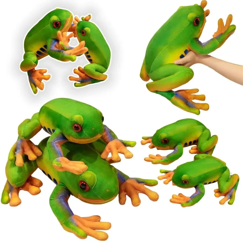 New Adorable 28/38cm Green Frog Prone Position Stuffed Animal Toys Pillow Cute  Interesting Birthday Gifts for Baby and Friends