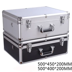 Caja de Herramientas portátil grande multifuncional, estuche de equipo de instrumentos, Maleta de aviación, almacenamiento de aluminio con esponja