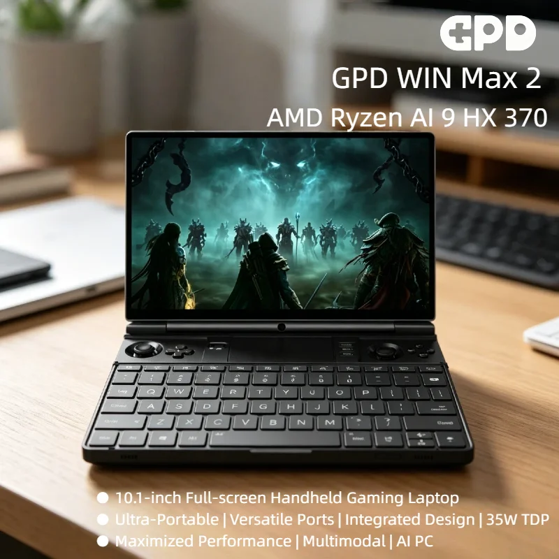 GPD WIN Max 2 2026, Disco Duro SSD de 2 TB, 32 GB de RAM, Procesador AMD Ryzen AI 9 HX 370, Mini PC para Juegos, Portátil, LPDDR 5 Premium