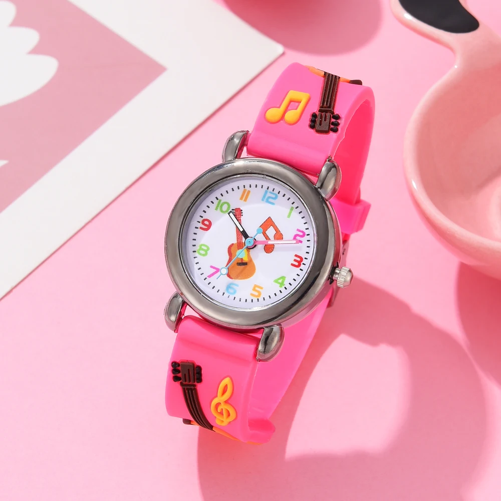 Kids Fashion Watches Cartoon Watches Pink Silicone Quartz Wristwatch Birthday Gift Girl Boy Children Study Time Girl Watch Clock