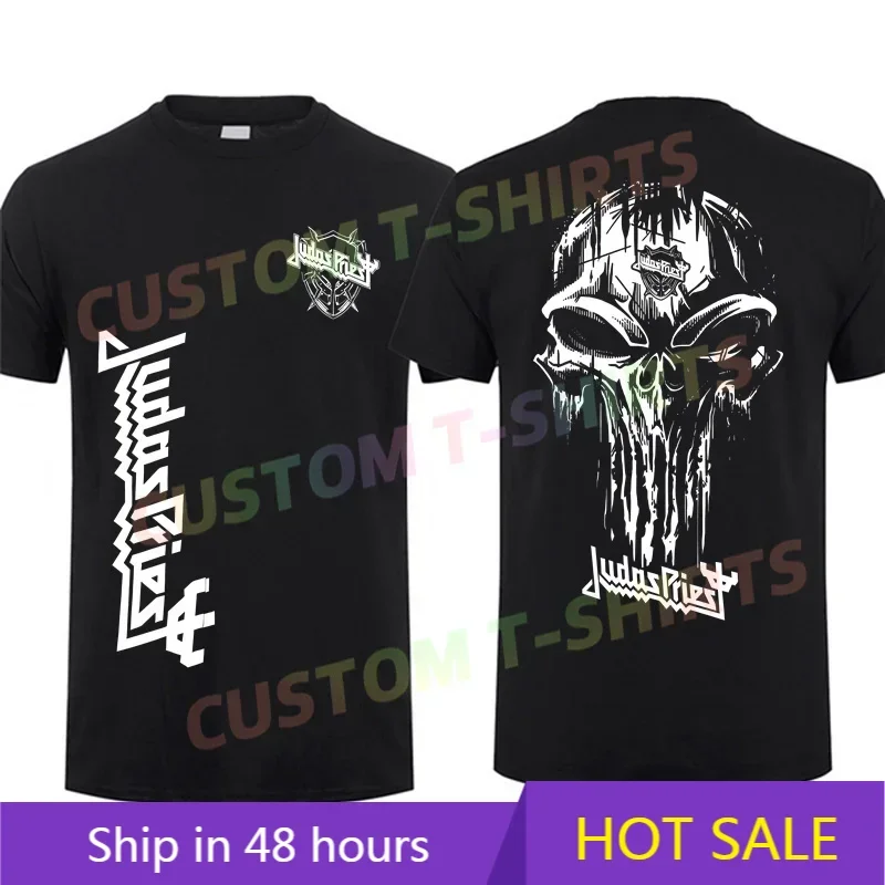

2025 Men T Shirt Casual Judas Priest Band Heavy Mental Hawaiian T-shirt Graphic Summer Short Sleeves 100% Cotton S-3XL Cool Tee