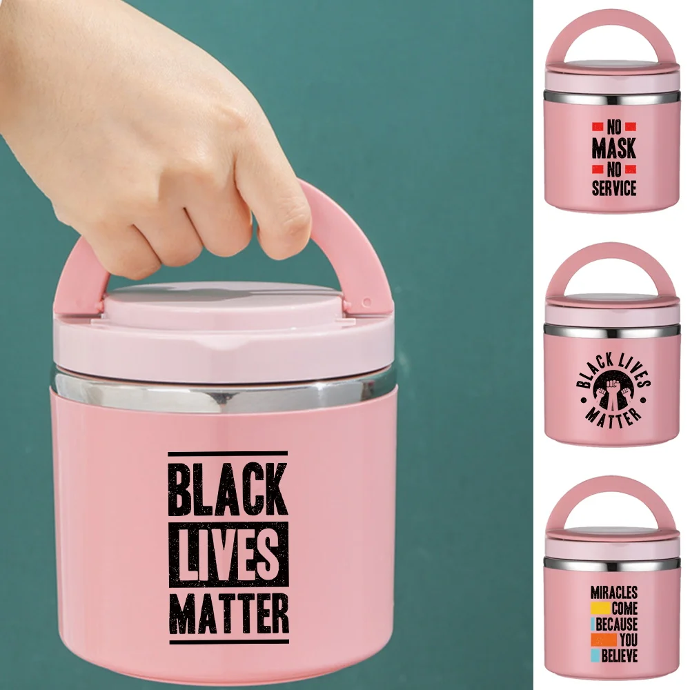 

Новый детский/студенческий термос-ланчбокс для офиса, портативный контейнер для еды, термос для супа, с узором, унисекс