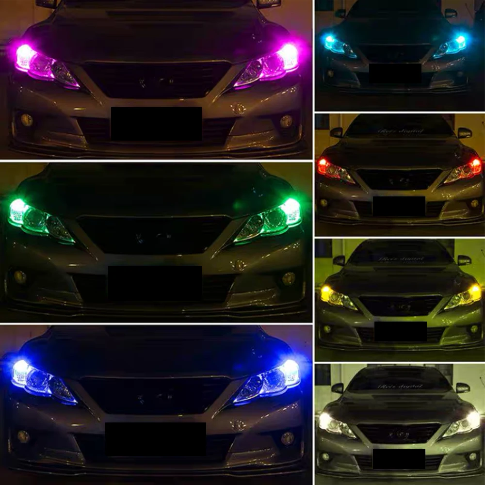 2Pcs/1Set T10 LED W5W 194 168 W5W Signal Lights RGB Automovie Interior Dome Reading Light WIith Remote Control Car Accessories image 6