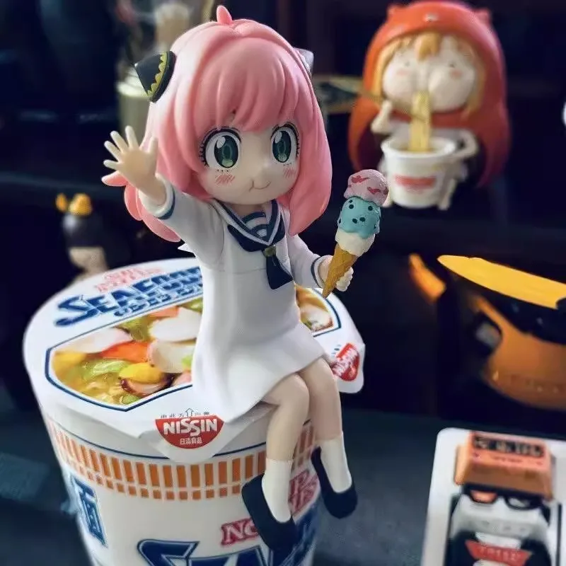 13cm Anime Spy × Family Anya Forger Figure Noodle Stopper Figure Model Toy Doll Aciton Figure Pvc Desktop Car Decorations view 3