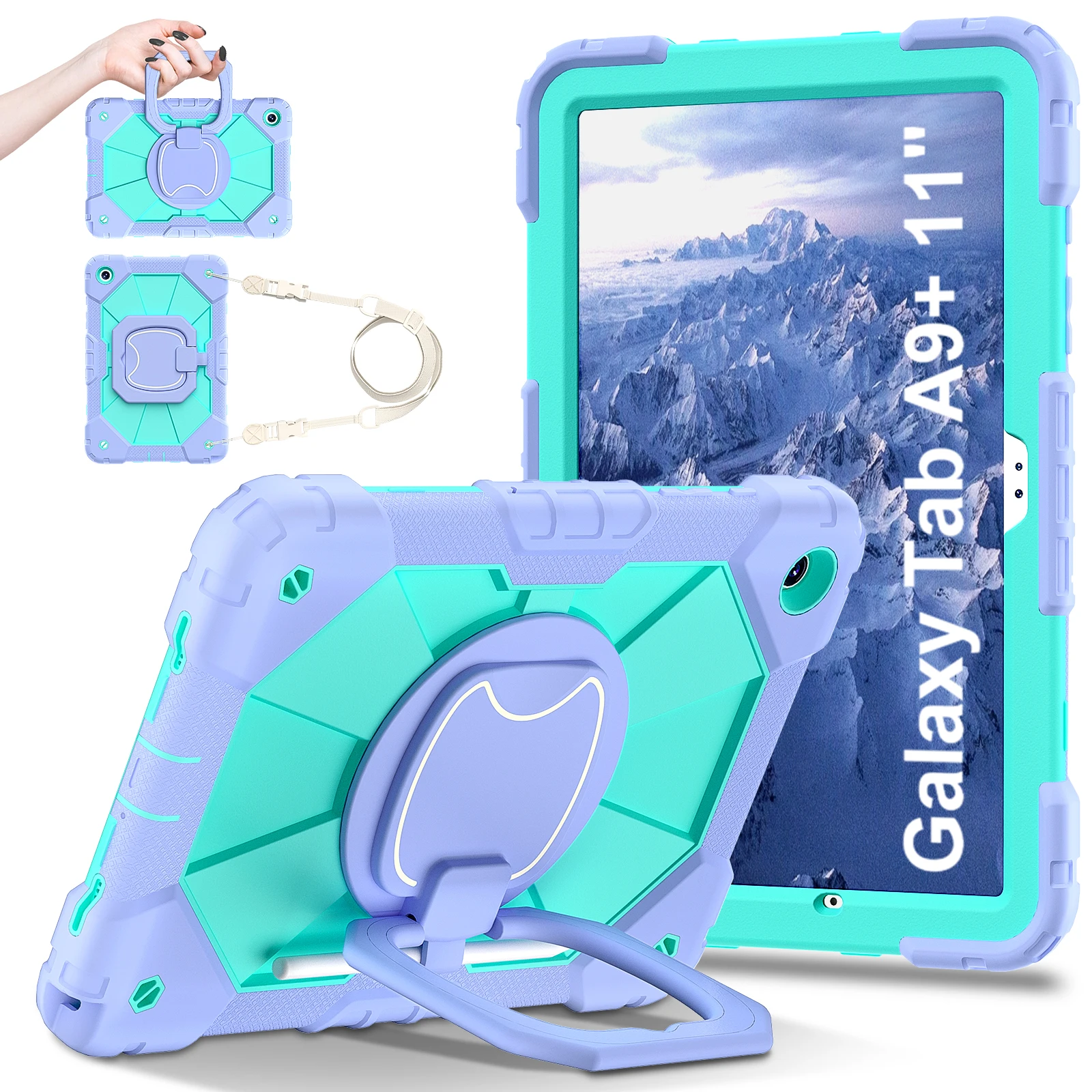 

Armor Case For Samsung Galaxy Tab A9 SM-X110 SM-X115 SM-X117 8.7 inch A9 Plus SM-X210 SM-X216B SM-X218U 11 inch Stand Cover Capa