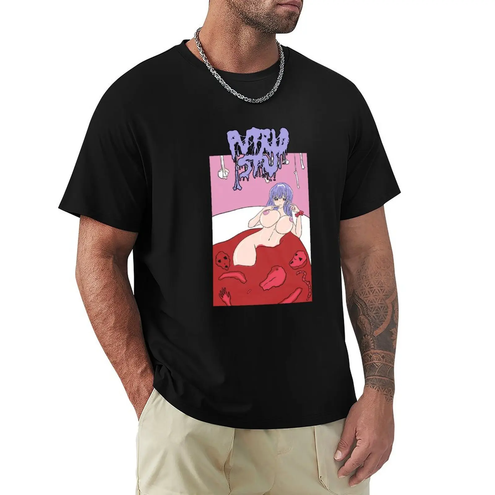 

PUTRID STU BATHED IN BLOOD. T-Shirt cute tops Aesthetic clothing tees boys whites mens graphic t-shirts