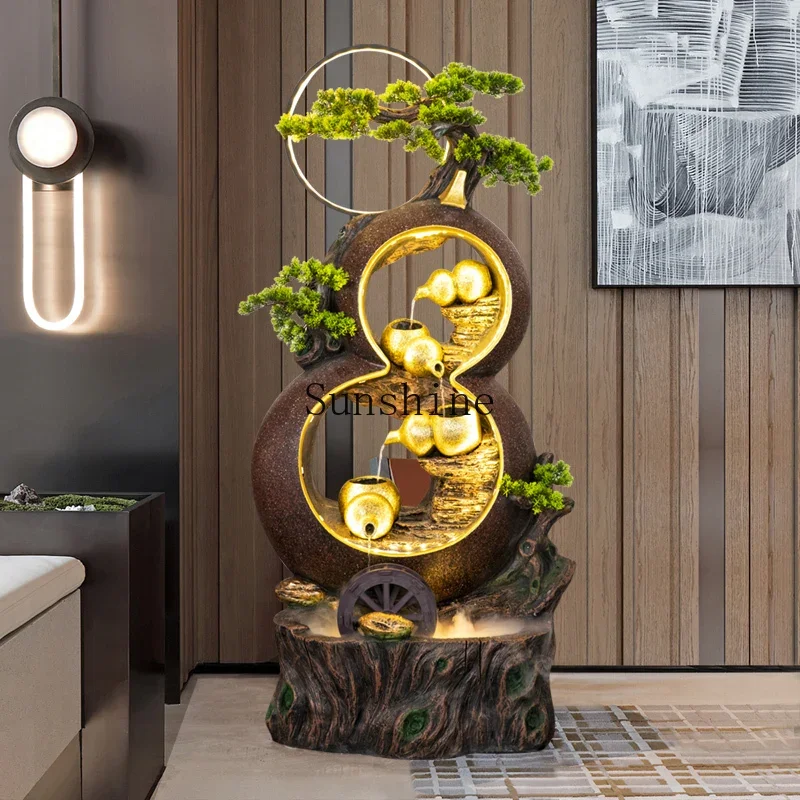 gourd rockery flowing water makes money fountain ornament office living room home decoration  FT